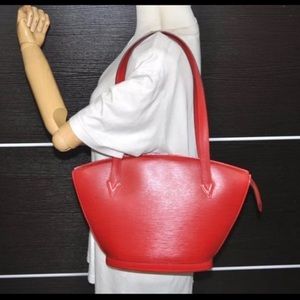 ❤️Auth Louis Vuitton RED Epi Saint Jacques Poignier Long Shoulder Bag❤️